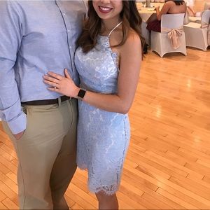 Tobi Light Blue Lace Cocktail Dress XS
